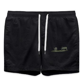 Brouillard d’orignal ou de cerf - Short de bain - noir - Devant - AI Model Male 185 light (185cm)