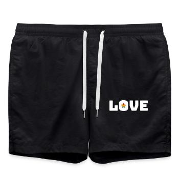 Love Star Arc-en-ciel blanc lgbt csd tshirt - Short de bain - noir - Devant - AI Model Male 185 light (185cm)