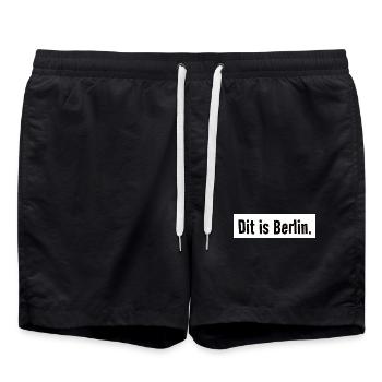 Ici Berlin. Urbain. Ville. Capital. Verdict - Short de bain - noir - Devant - AI Model Male 185 light (185cm)