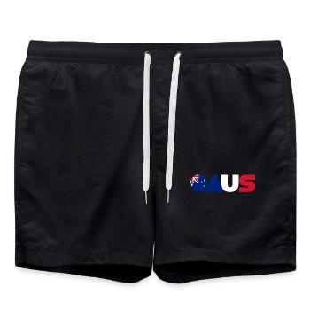 Australien - Badeshorts - Schwarz - Vorne - AI Model Male 185 light (185cm)