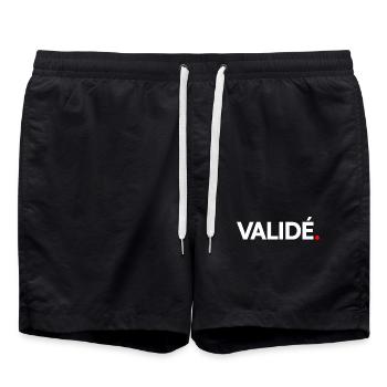 VALIDÉ | Expression humour minimaliste - Short de bain - noir - Devant - AI Model Male 185 light (185cm)