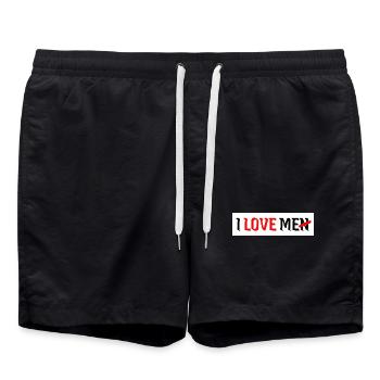 Ich liebe mich i love men Männer Selbstliebe Frau - Badeshorts - Schwarz - Vorne - AI Model Male 185 light (185cm)