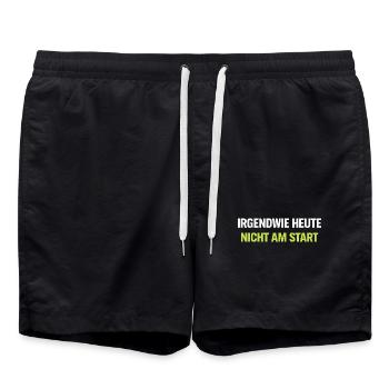 Irgendwie Heute Nicht Am Start – Neon Typo - Badeshorts - Schwarz - Vorne - AI Model Male 185 light (185cm)