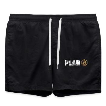 Plan Bitcoin Plan B - Badeshorts - Schwarz - Vorne - AI Model Male 185 light (185cm)