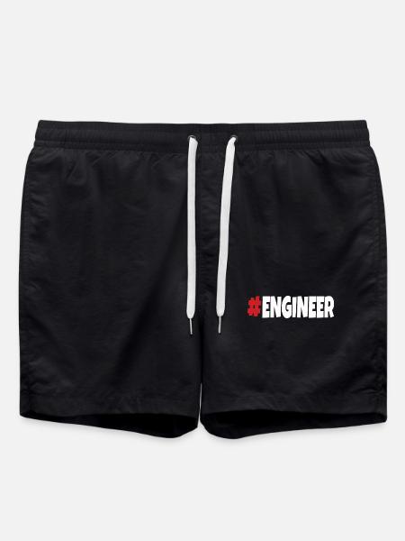 #engineer Rouge & Blanc - Short de bain - noir