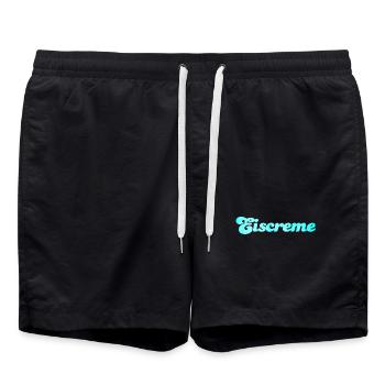 Eiscreme Eis Icecream naschen Sommer Urlaub cool - Badeshorts - Schwarz - Vorne - AI Model Male 185 light (185cm)