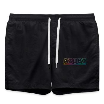 Design Azubi outline bunt - Badeshorts - Schwarz - Vorne - AI Model Male 185 light (185cm)