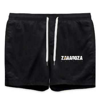 Saragosse Rough Text City Flag Tee - Short de bain - noir - Devant - AI Model Male 185 light (185cm)