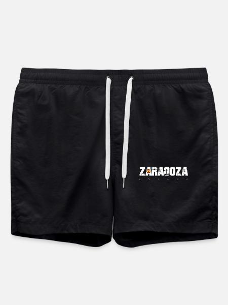 Zaragoza Rough Text City Flag Tee - Swim Trunks - black