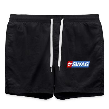 SWAG Bloc Couleurs Hashtag - Short de bain - noir - Devant - AI Model Male 185 light (185cm)