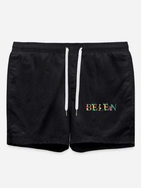BELEN name decorated with flowers - Swim Trunks - black
