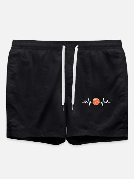 Basketball heartbeat - Swim Trunks - black