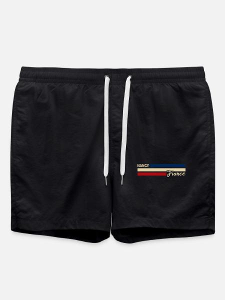 France - Nancy - France - Drapeau - Rayures - Short de bain - noir
