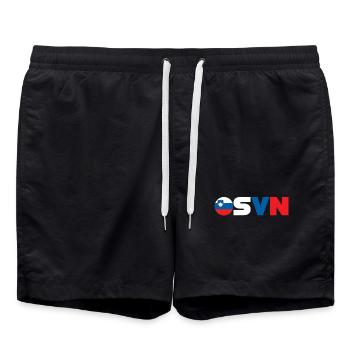 Slowenien - Badeshorts - Schwarz - Vorne - AI Model Male 185 light (185cm)
