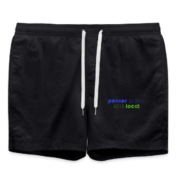 Penser GLOBAL, Agir LOCAL - Short de bain - noir - Devant - AI Model Male 185 light (185cm)