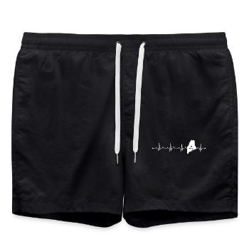 Slogan de voyage minimaliste Maine Heart Love - Short de bain - noir - Devant - AI Model Male 185 light (185cm)