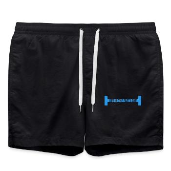 Life In The Fast Lane Schwimmer Lustig Pool Spruch - Badeshorts - Schwarz - Vorne - AI Model Male 185 light (185cm)