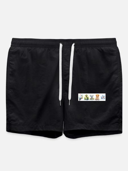 Nursery Animal Prints - Swim Trunks - black