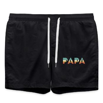 Papa Vintage Angel-Vater-Angler-Geschenk - Badeshorts - Schwarz - Vorne - AI Model Male 185 light (185cm)