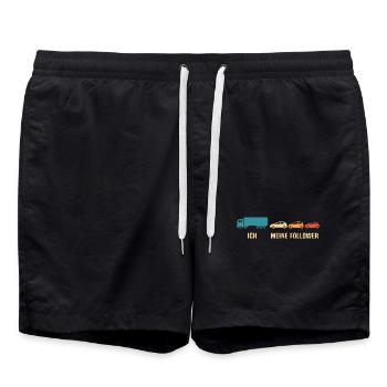 Lkw fahrer ich meine follower - Badeshorts - Schwarz - Vorne - AI Model Male 185 light (185cm)