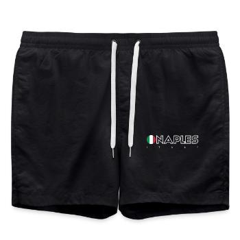 Naples Flag Circle Typography - Swim Trunks - black - Front - AI Model Male 185 light (185cm)