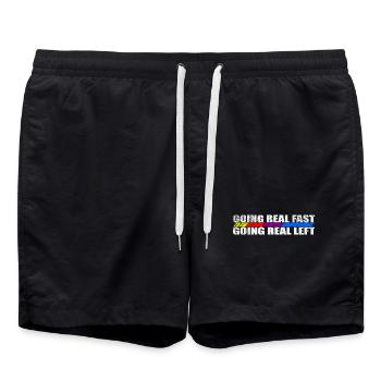 Motif à rayures de course pour les amateurs de vitesse - Short de bain - noir - Devant - AI Model Male 185 light (185cm)