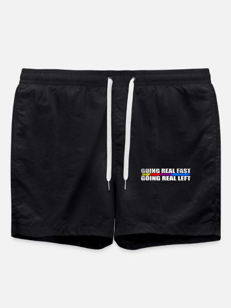 Racing stripe motif for speed lovers - Swim Trunks - black