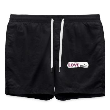 Love rules - Spruch Handlettering - Badeshorts - Schwarz - Vorne - AI Model Male 185 light (185cm)
