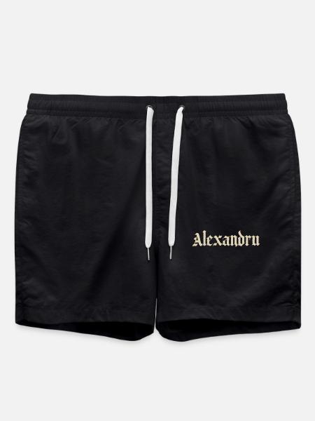 Alexandru Gothic Monogram - Swim Trunks - black