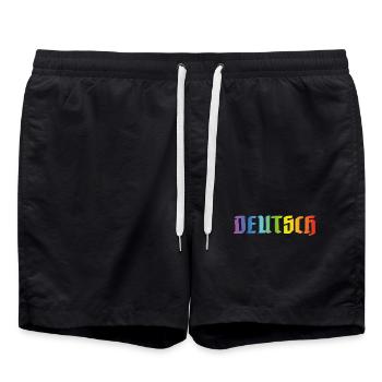 DEUTSCH PRIDE - Badeshorts - Schwarz - Vorne - AI Model Male 185 light (185cm)