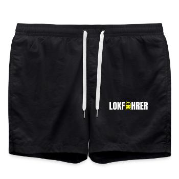 Lokführer Design - Badeshorts - Schwarz - Vorne - AI Model Male 185 light (185cm)