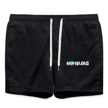 Hambourg Coeur Écailles Motif Poisson Éventail Port Hanse - Short de bain - noir - Devant - AI Model Male 185 light (185cm)