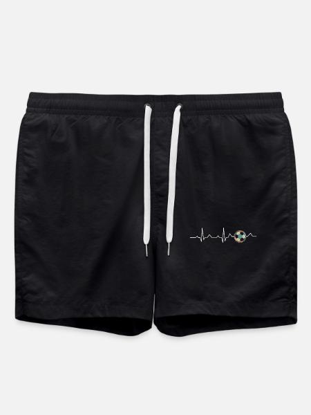 Retro Soccer Heartbeat | - Swim Trunks - black