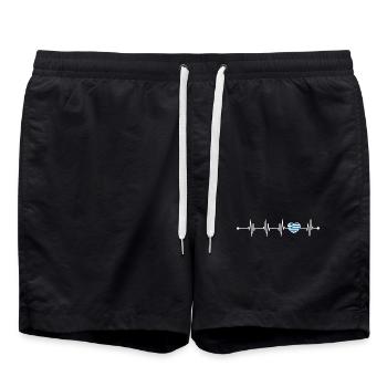 Heartbeat drapeau de la Grèce - Short de bain - noir - Devant - AI Model Male 185 light (185cm)
