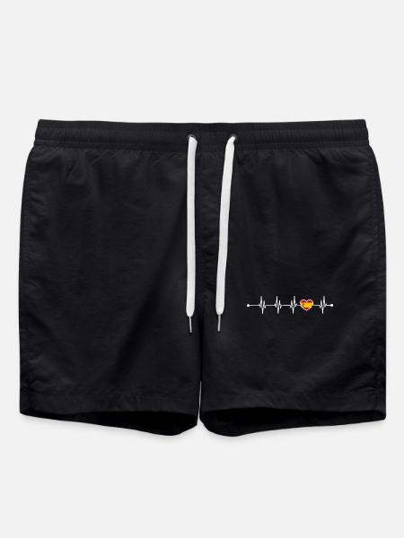 Spanien Heartbeat Flagge - Badeshorts - Schwarz