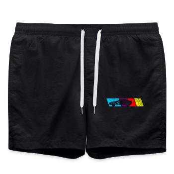 conception de voiture d’explosion de couleur abstraite - Short de bain - noir - Devant - AI Model Male 185 light (185cm)