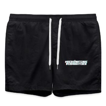 Hier könnte Ihre Werbung stehen Glitch Look - Badeshorts - Schwarz - Vorne - AI Model Male 185 light (185cm)
