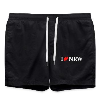 I love NRW Nordrhein-Westfalen - Badeshorts - Schwarz - Vorne - AI Model Male 185 light (185cm)