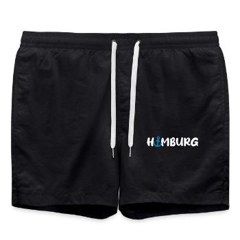 Hamburg Anchor Fan City Hanseatic City Harbor Vector - Swim Trunks - black - Front - AI Model Male 185 light (185cm)