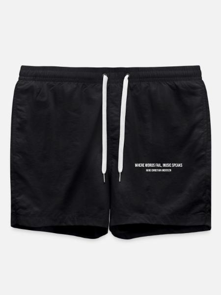 Where Words Fail, Music Speaks - Swim Trunks - black