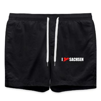 I love Sachsen - Badeshorts - Schwarz - Vorne - AI Model Male 185 light (185cm)