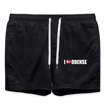 I love Odense Dänemark - Badeshorts - Schwarz - Vorne - AI Model Male 185 light (185cm)