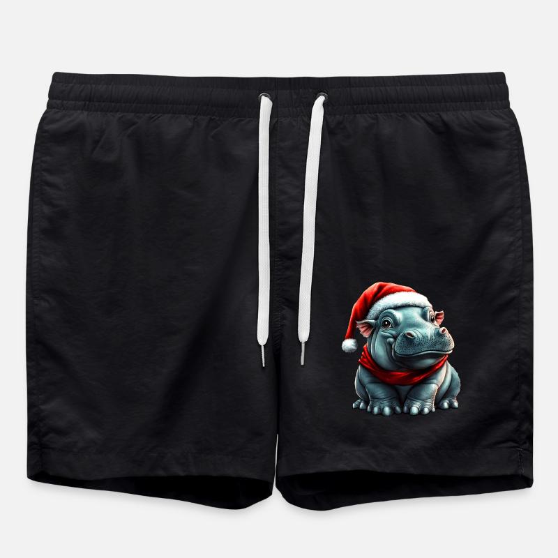 Père Noël Hippopotame - Short de bain - noir