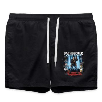 The roofer - Swim Trunks - black - Front - AI Model Male 185 light (185cm)