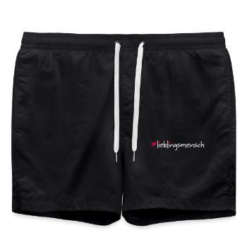 #lieblingsmensch - Badeshorts - Schwarz - Vorne - AI Model Male 185 light (185cm)