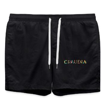 Le nom de CLAUDIA est fleuri - Short de bain - noir - Devant - AI Model Male 185 light (185cm)