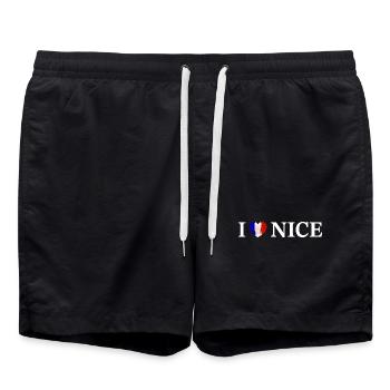 I love Nice France Nice - Swim Trunks - black - Front - AI Model Male 185 light (185cm)