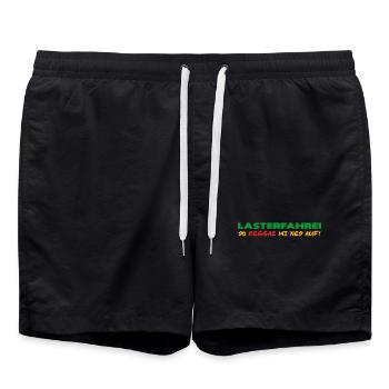 LASTERFAHREI - Do Reggae Mi Ned Auf! (3-Farbig) - Badeshorts - Schwarz - Vorne - AI Model Male 185 light (185cm)