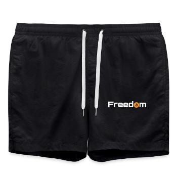 Orange Bitcoin Liberté - Short de bain - noir - Devant - AI Model Male 185 light (185cm)
