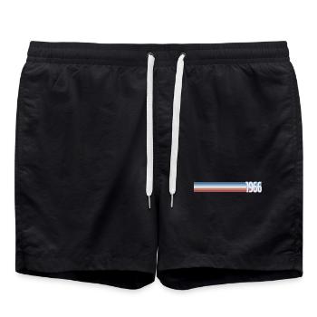 Vintage Coffee 60 Jahre Sechziger Party 1966 - Badeshorts - Schwarz - Vorne - AI Model Male 185 light (185cm)